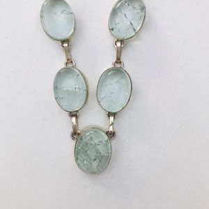 Crackle Quartz Crystal .925 SilverNecklace